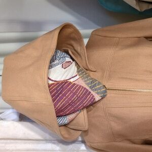 Michael Kors Women's Wool Camel Tan Hooded Peacoat Jacket